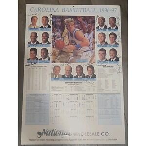 1996-1997 UNC Autograph North Carolina Tarheels Basketball‎ Poster Team Calendar